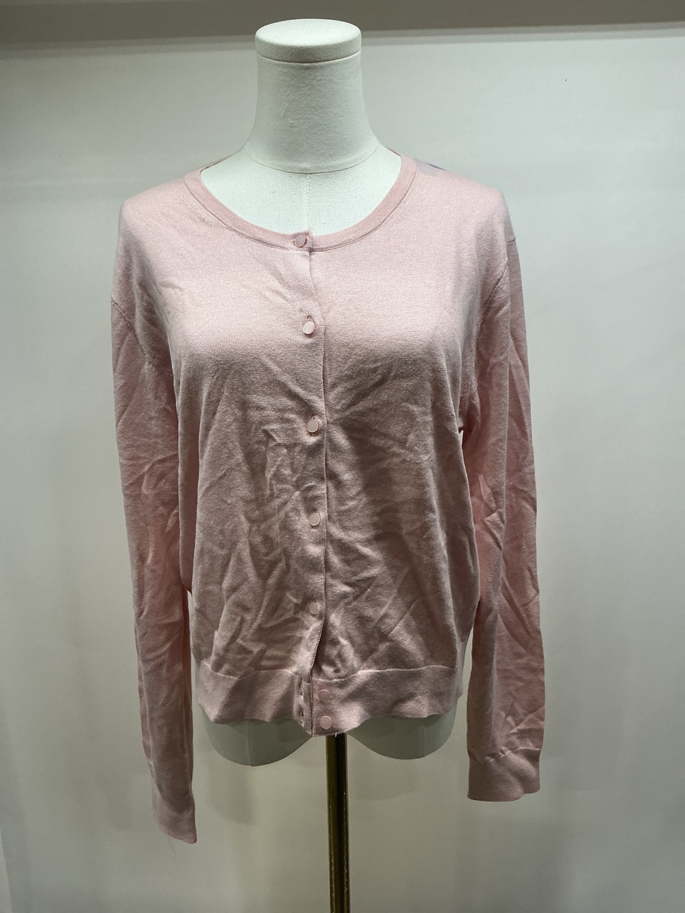 Lightweight Cotton Cashmere Crew Cardigan